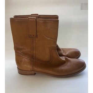 Frye Anna Women's Sz 8 Boots Brown Short Ankle Bootie Western Leather